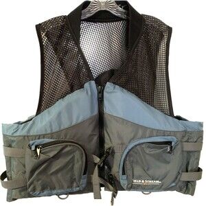 Field & Stream Fishing Kayaking Vest BLUE/GRAY Flotation Type III PFD 90Lb+ XL